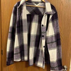 Purple plaid shacket